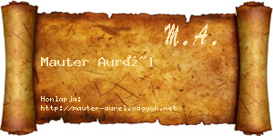 Mauter Aurél névjegykártya